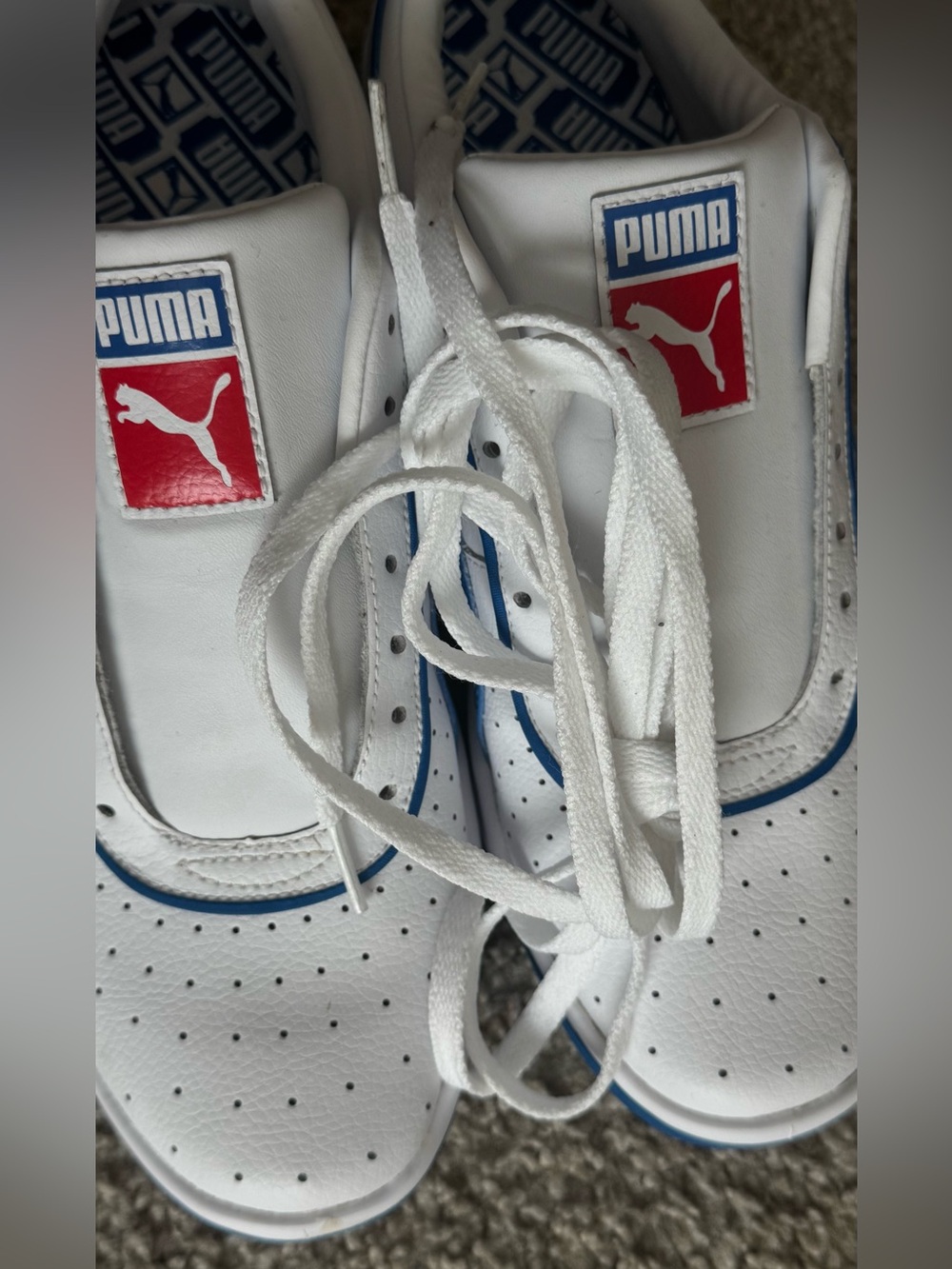 Puma Men's White Blue & Gold GV Special Sneakers - Picture 4 of 7